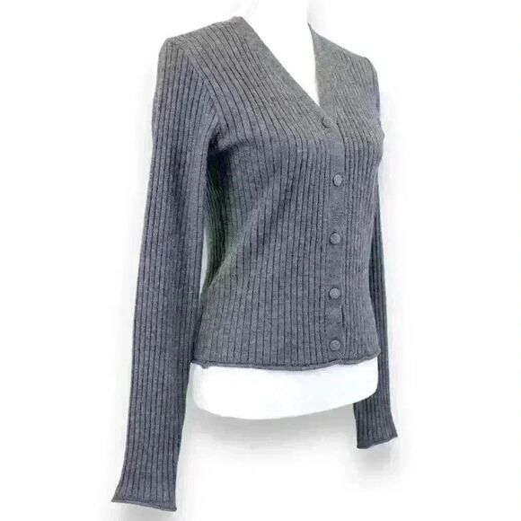 7 For All Mankind Gray Midi Sweater Tank Dress & Matching Cardigan Size Small - Picture 7 of 14